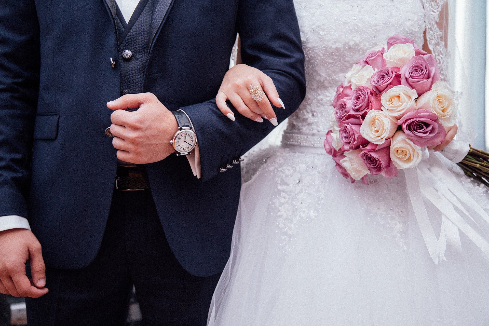 Bride and Groom Image Bride and groom, arm in arm
