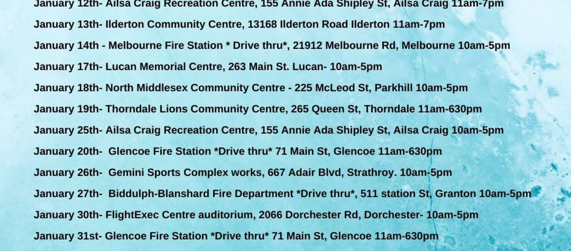 Mobile Vaccination Dates Mobile Vaccination Dates