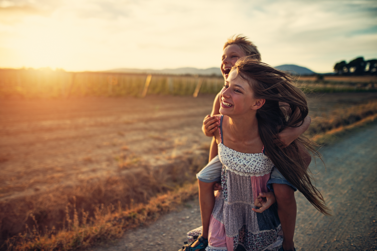 Girl &amp; Boy Running