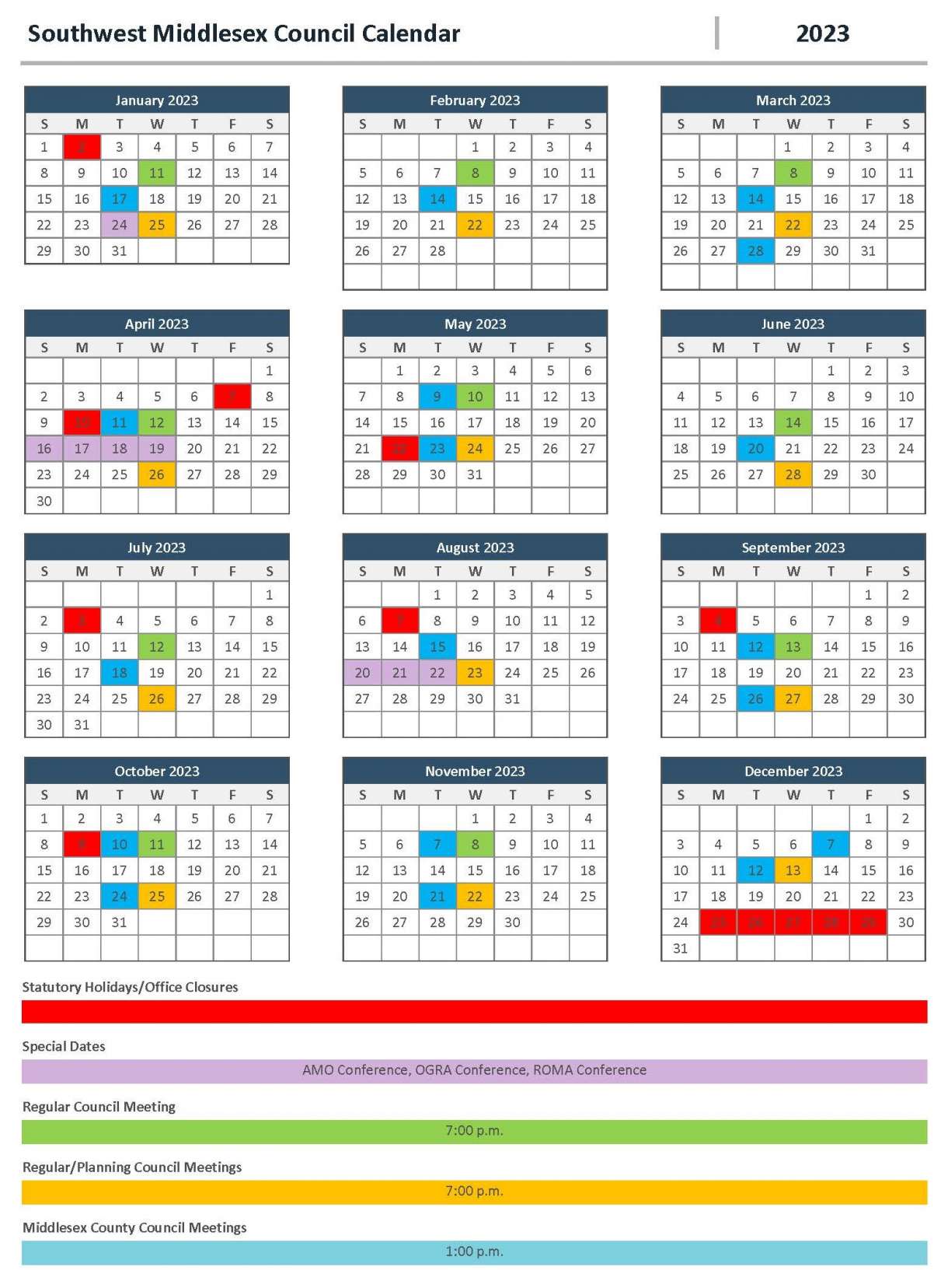 2023 Council Meeting Schedule 2023 Council Meeting Schedule