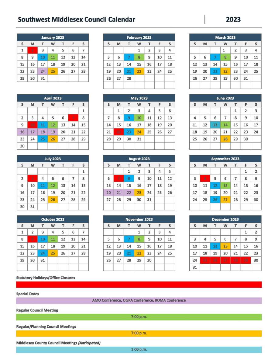 2023 Council Meeting Schedule 2023 Council Meeting Schedule