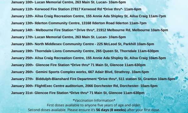 Mobile Vaccination Dates